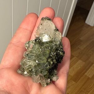 Epidote and Quartz Crystal Cluster